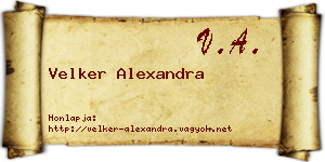 Velker Alexandra névjegykártya